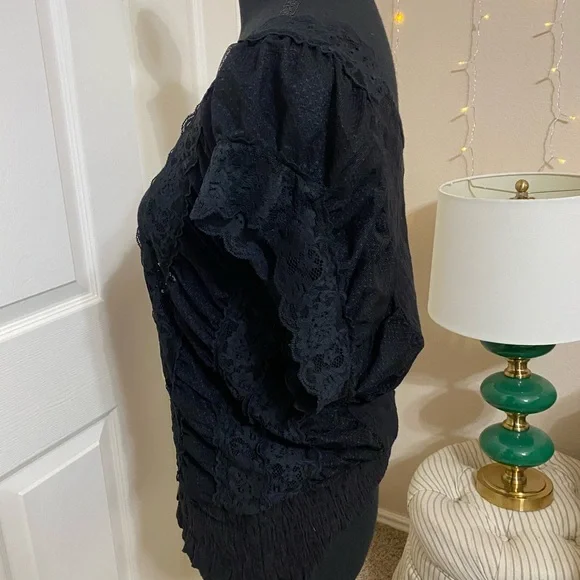 Free People Black Lace Top - Picture 3 of 7